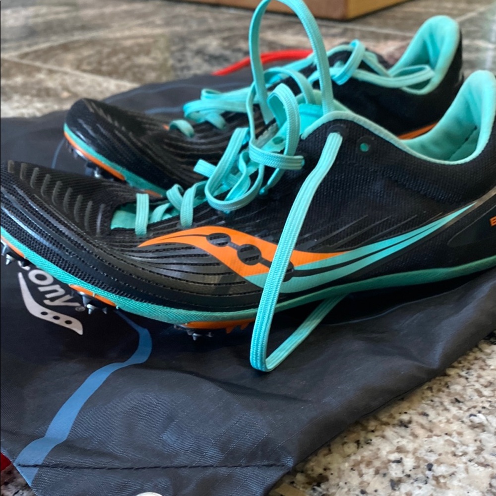 Saucony Black and Teal Running Shoes